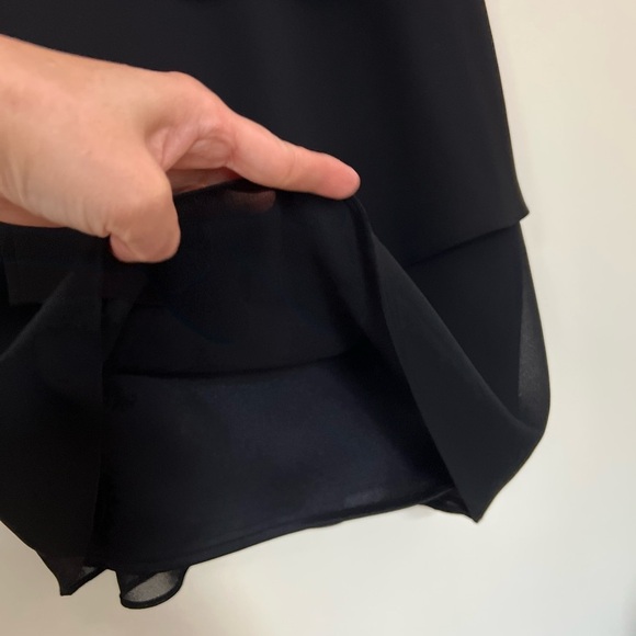 Serene Women Black Tiered Dress M(8-10) Cocktail Cowl Chiffon Preppy Ocassion - Picture 11 of 17